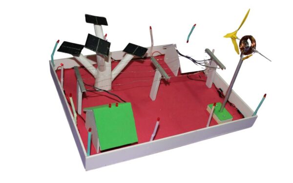 POWER WITH SOLAR TREE AND WIND MILL WORKING MODEL